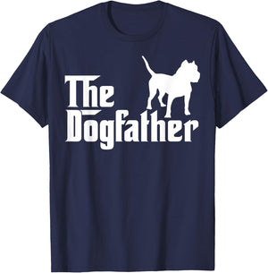 The Dogfather Pit Bull Funny T-Shirt - T-Shirt | Navy
