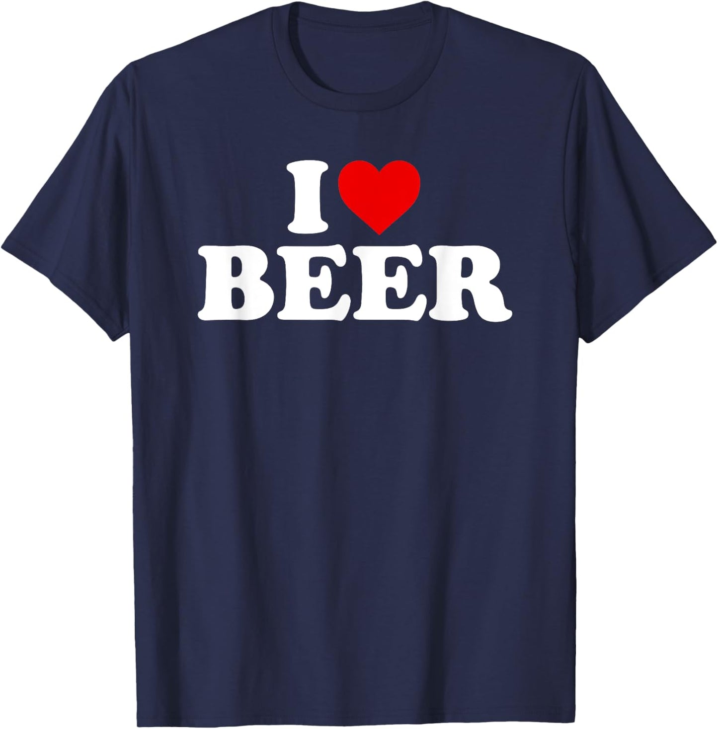 I Love Beer - Heart T-Shirt - T-Shirt | Navy