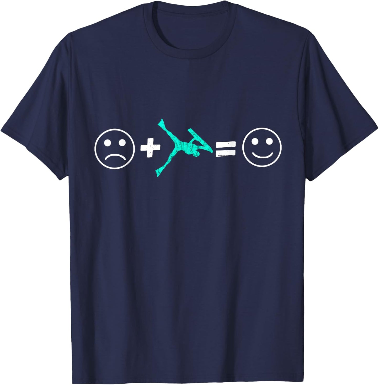 Happy Bodyboarder Bodyboarding Emoticon Boogie Board T-Shirt - T-Shirt | Navy