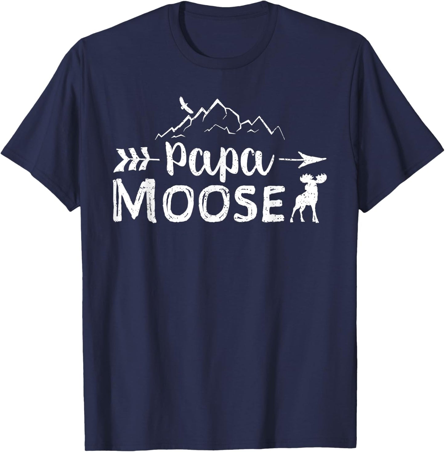 Papa Moose Shirt Matching Family Mama Papa Moose Camping T-Shirt - T-Shirt | Navy
