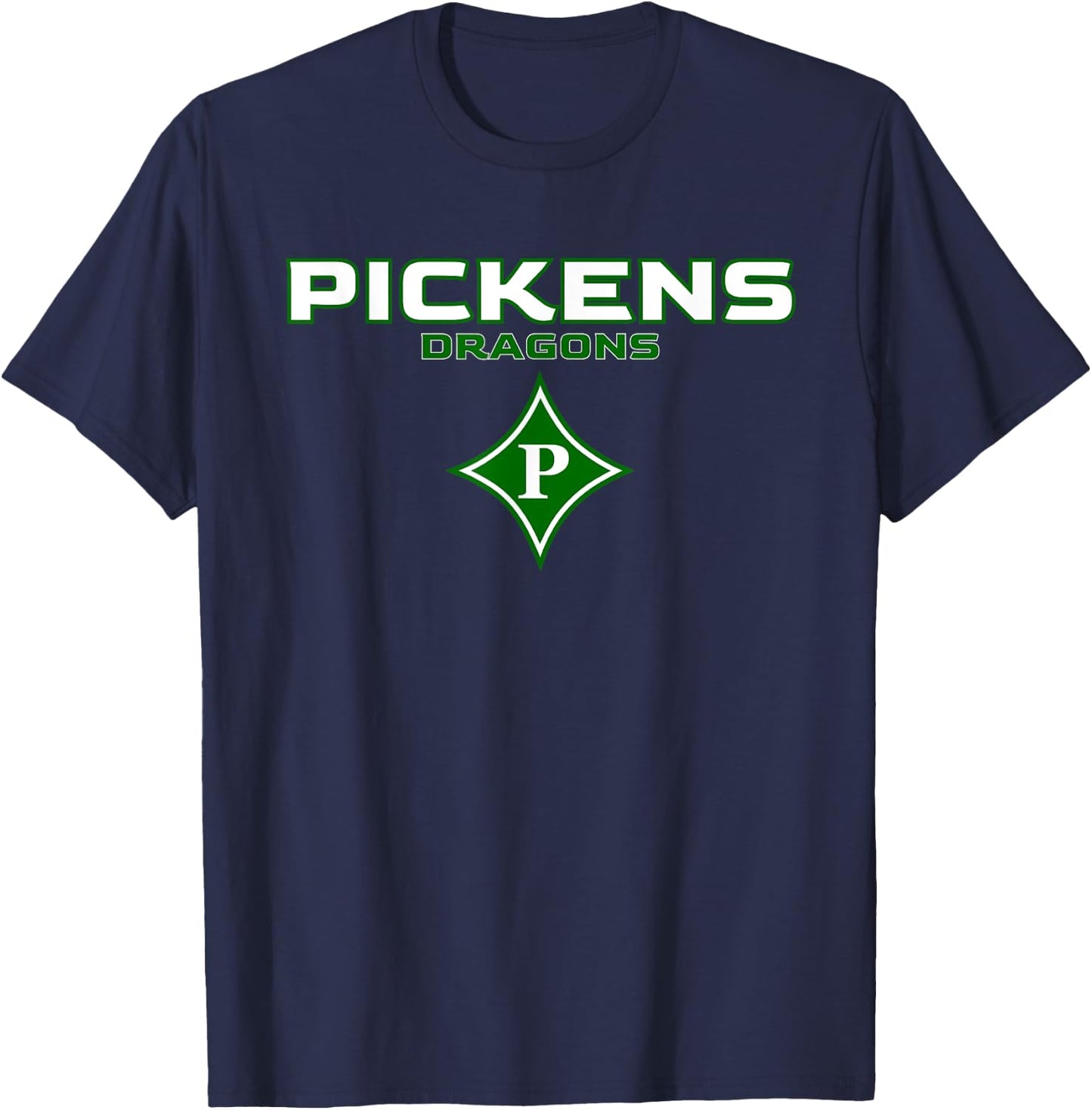 Pickens High School Dragons Stacked T-Shirt - T-Shirt | Navy