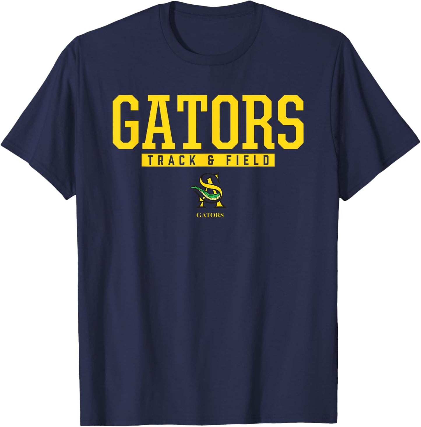 St Amant Gators Logo Track & Field HS T-Shirt - T-Shirt | Navy