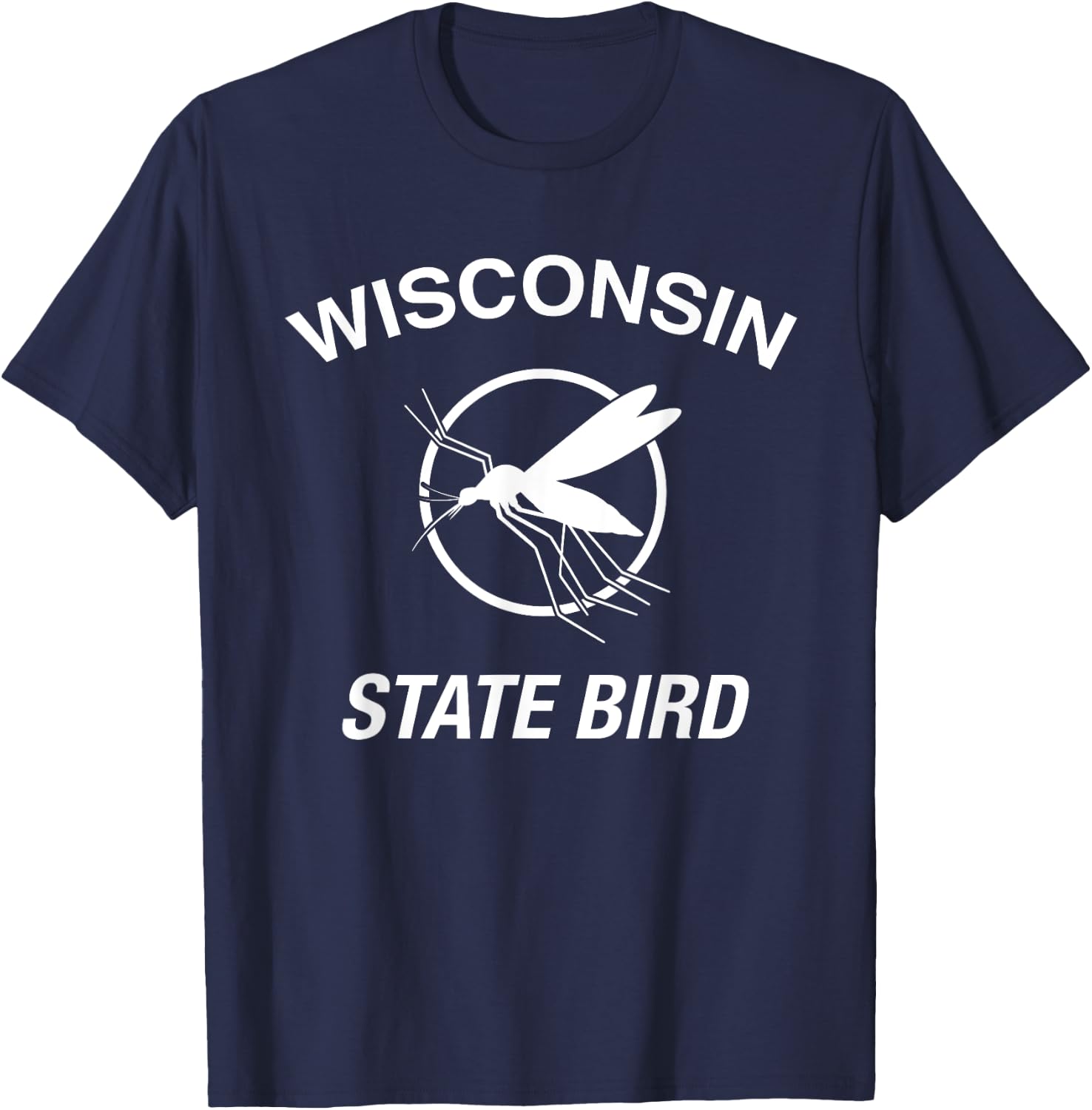Funny Wisconsin State Bird Mosquito T-Shirt - T-Shirt | Navy