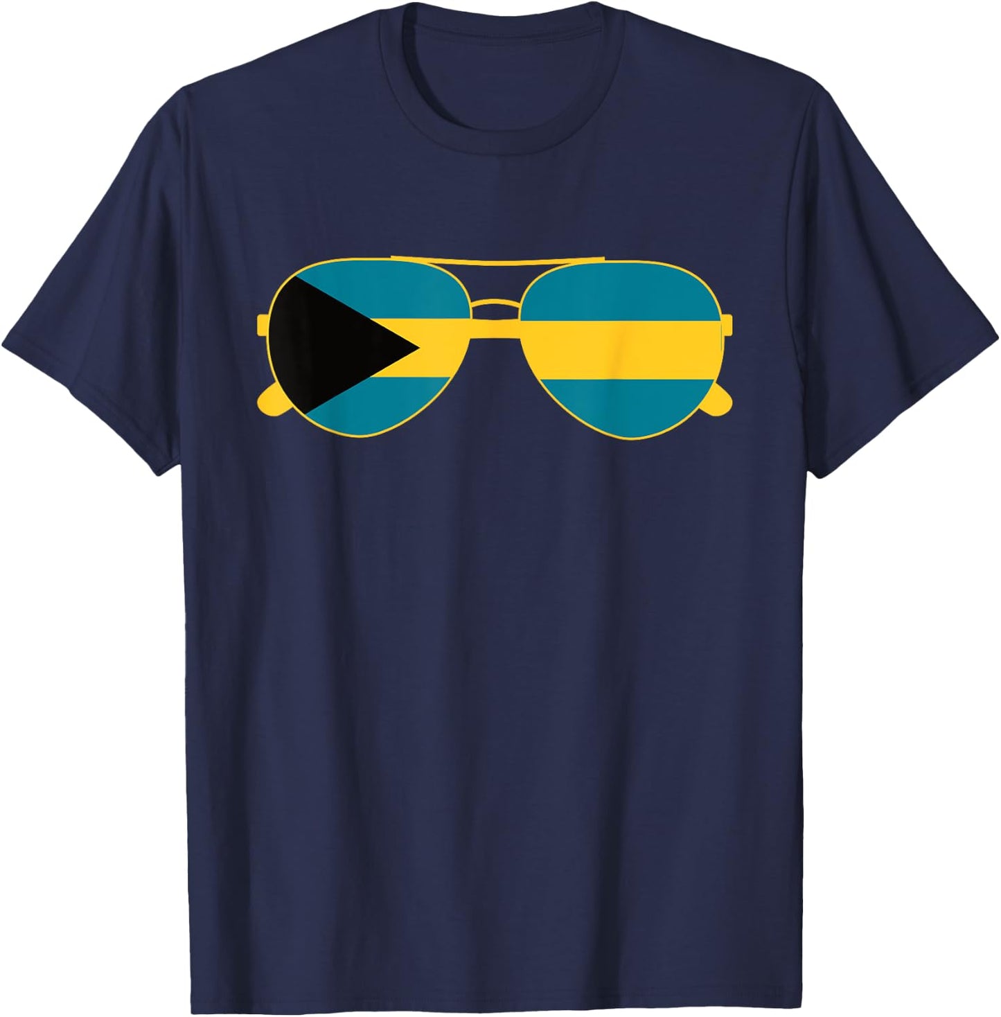 Bahamas Flag Sunglasses Bahamian Flag T-Shirt - T-Shirt | Navy