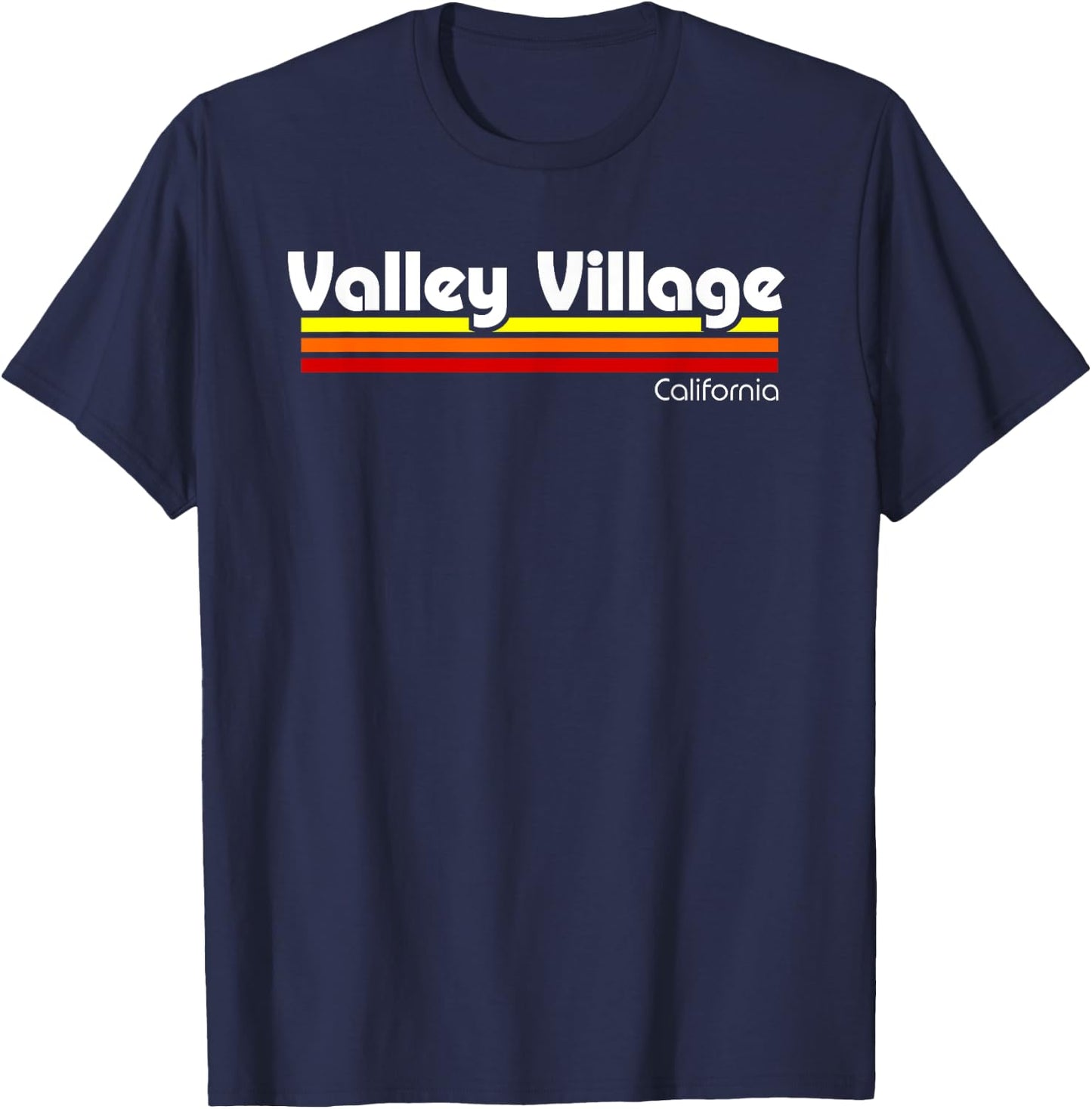 Retro Valley Village California T-Shirt - T-Shirt | Navy
