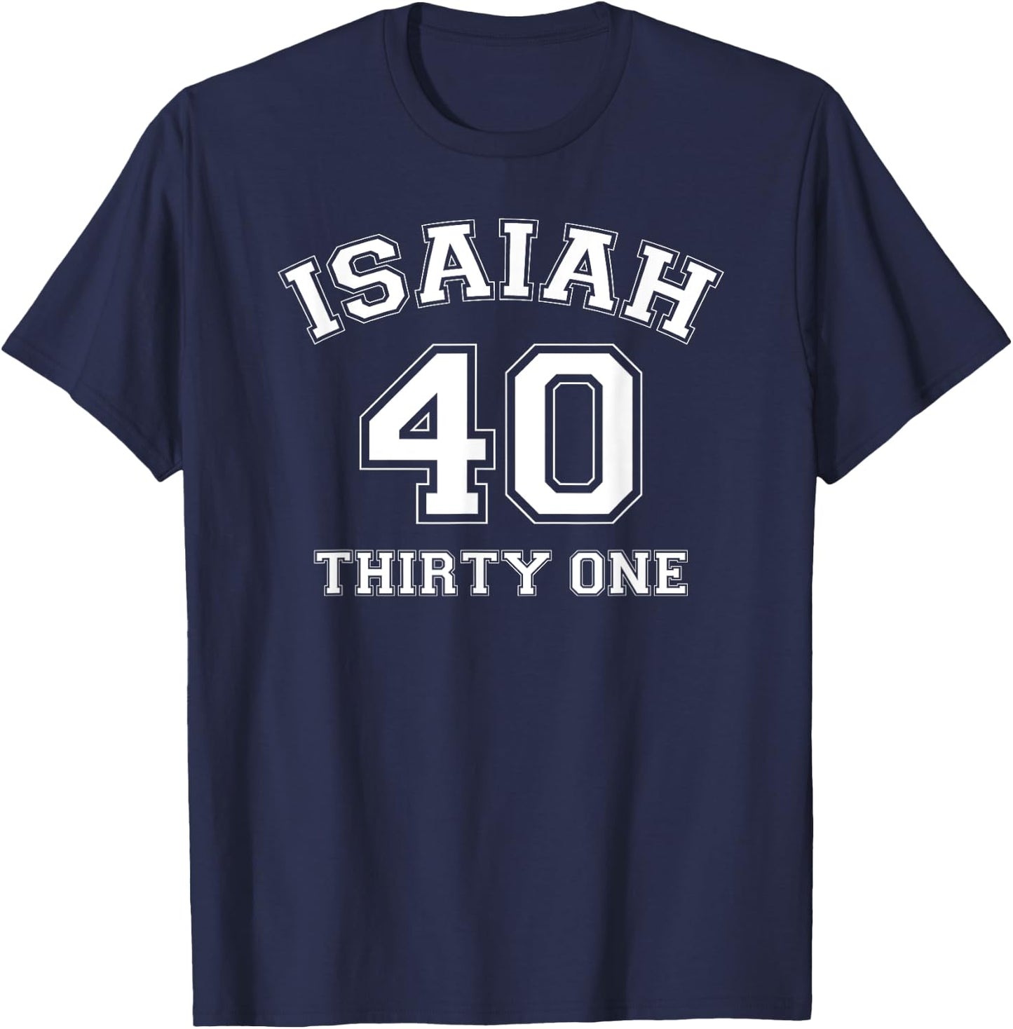 Isaiah 40:31 They That Wait Upon the Lord Shall Renew logo T-Shirt - T-Shirt | Navy