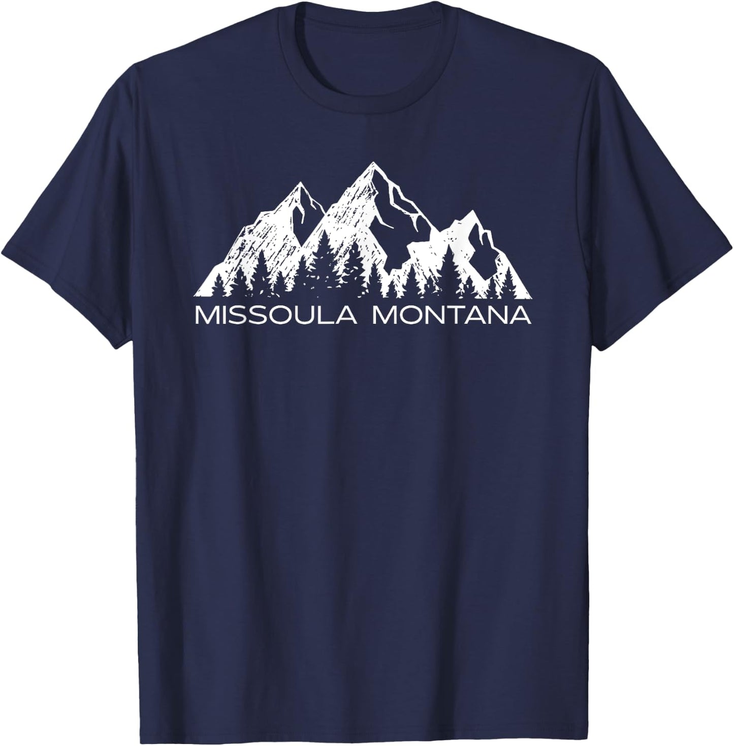 Missoula Montana Mountain Gift | Missoula Montana Souvenir T-Shirt - T-Shirt | Navy