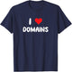 I Love Domains - Heart - Websites Hosting Internet T-Shirt - T-Shirt | Navy