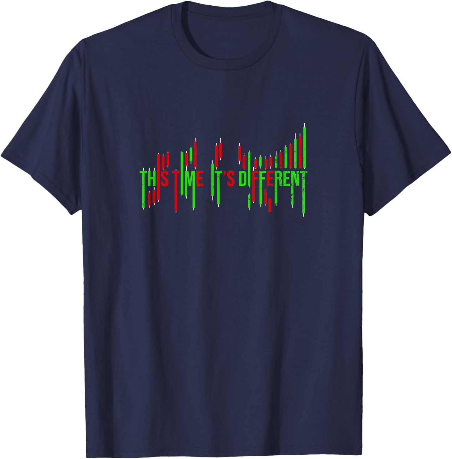 Stock Trading Shirt | This Time Different Gift T-Shirt - T-Shirt | Navy