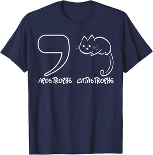 English Grammar Sentence Catastrophe T-Shirt - T-Shirt | Navy