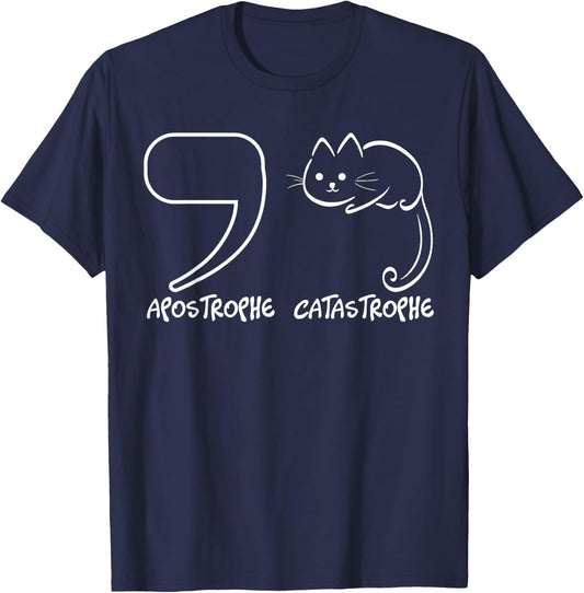 English Grammar Sentence Catastrophe T-Shirt - T-Shirt | Navy