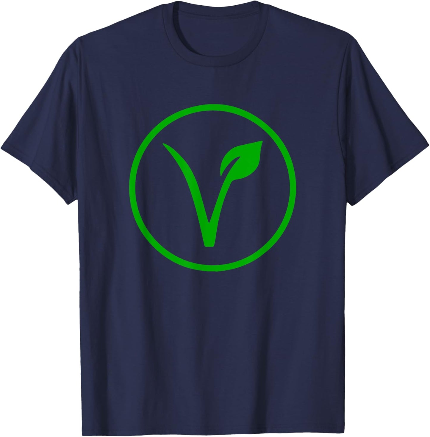 Vegan Symbol Go Vegan Vegetarian Veganism Animal Rights T-Shirt - T-Shirt | Navy