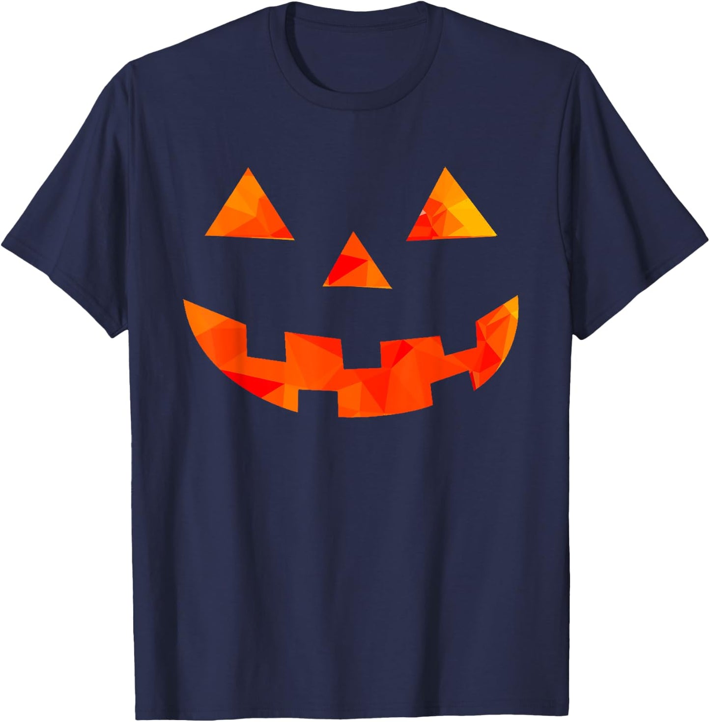 Pumpkin Face Halloween Costume Orange Glow T-Shirt - T-Shirt | Navy