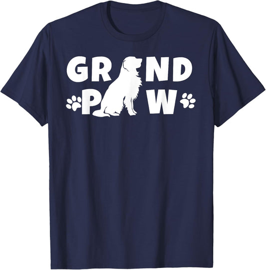 Golden Retriever Grandpa Grand Paw Shirt Dog Lover Grandpaw T-Shirt - T-Shirt | Navy