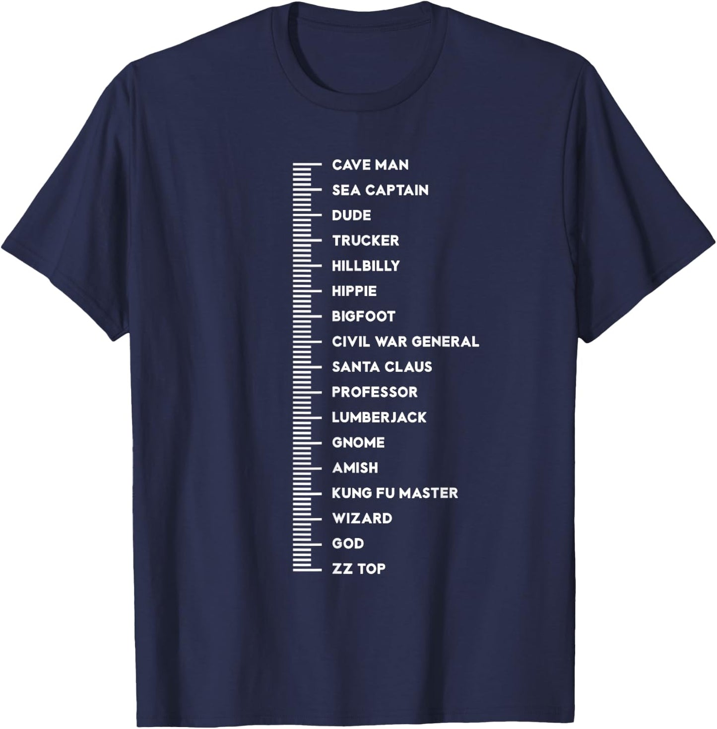 Beard Measurement Funny T-Shirt - T-Shirt | Navy