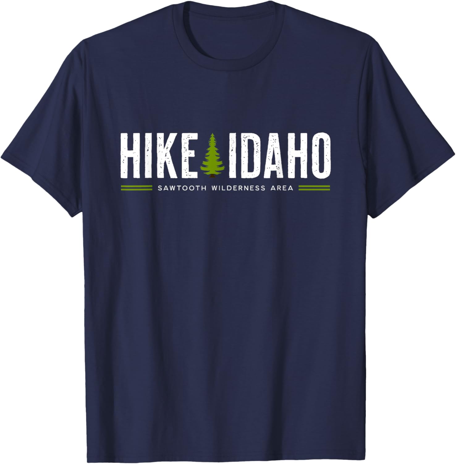 Idaho ID Sawtooth Wilderness Area Hike Tree Retro Graphic T-Shirt - T-Shirt | Navy
