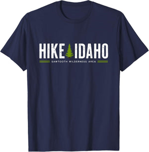 Idaho ID Sawtooth Wilderness Area Hike Tree Retro Graphic T-Shirt - T-Shirt | Navy