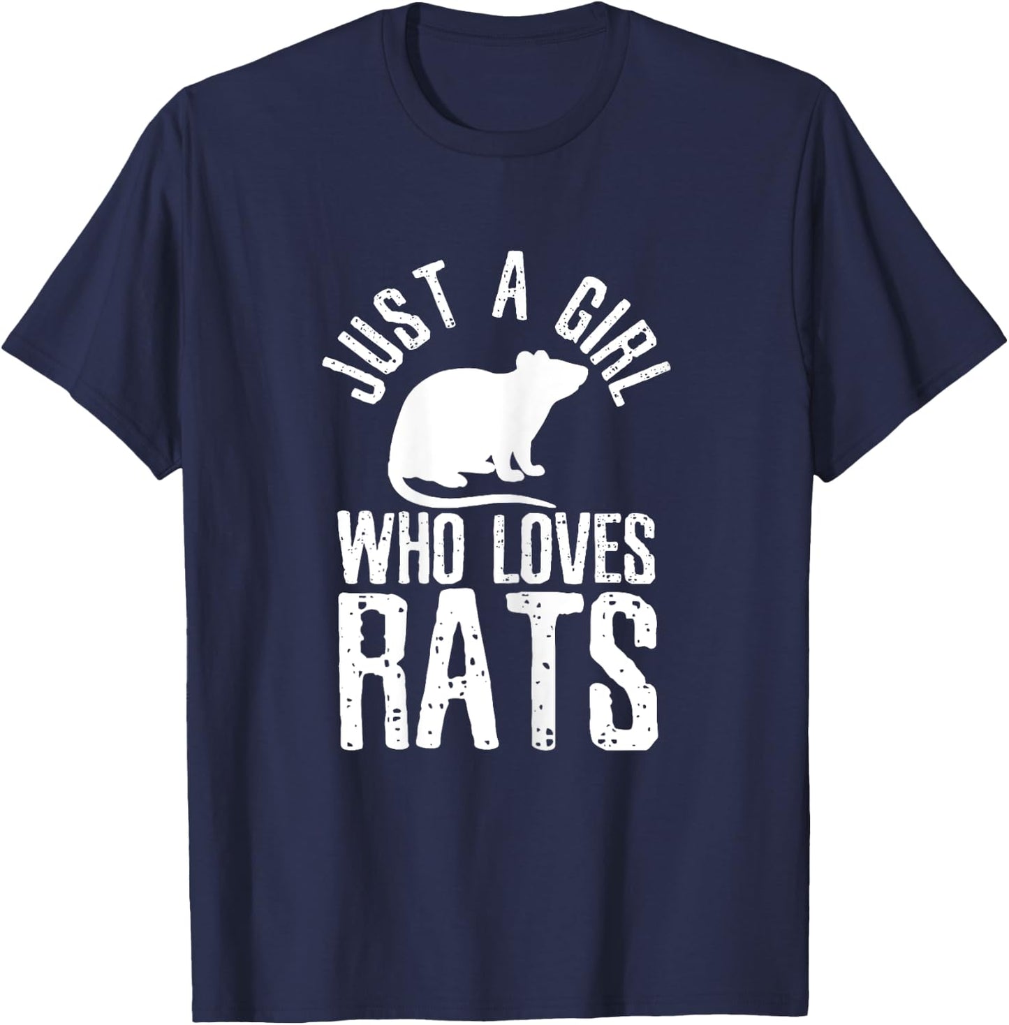Just A Girl Who Loves Rats Funny Cute Pet Animal Gift T-Shirt - T-Shirt | Navy