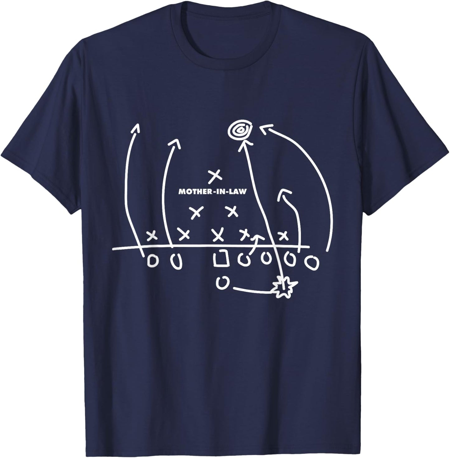Funny Football Plays Against Mother in Law American Sports T-Shirt - T-Shirt | Navy