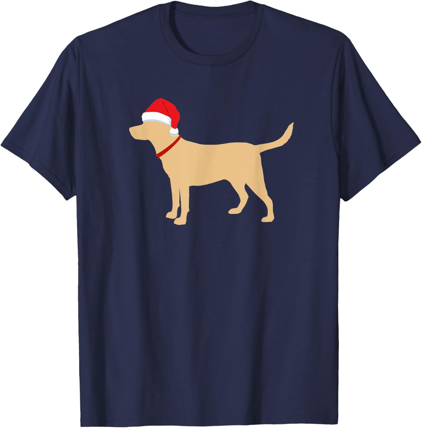 Yellow Lab Santa Hat Cute Labrador Christmas Gift T-Shirt - T-Shirt | Navy