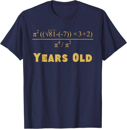50 Years Old Algebra Equation Funny 50th Birthday Math Shirt T-Shirt - T-Shirt | Navy