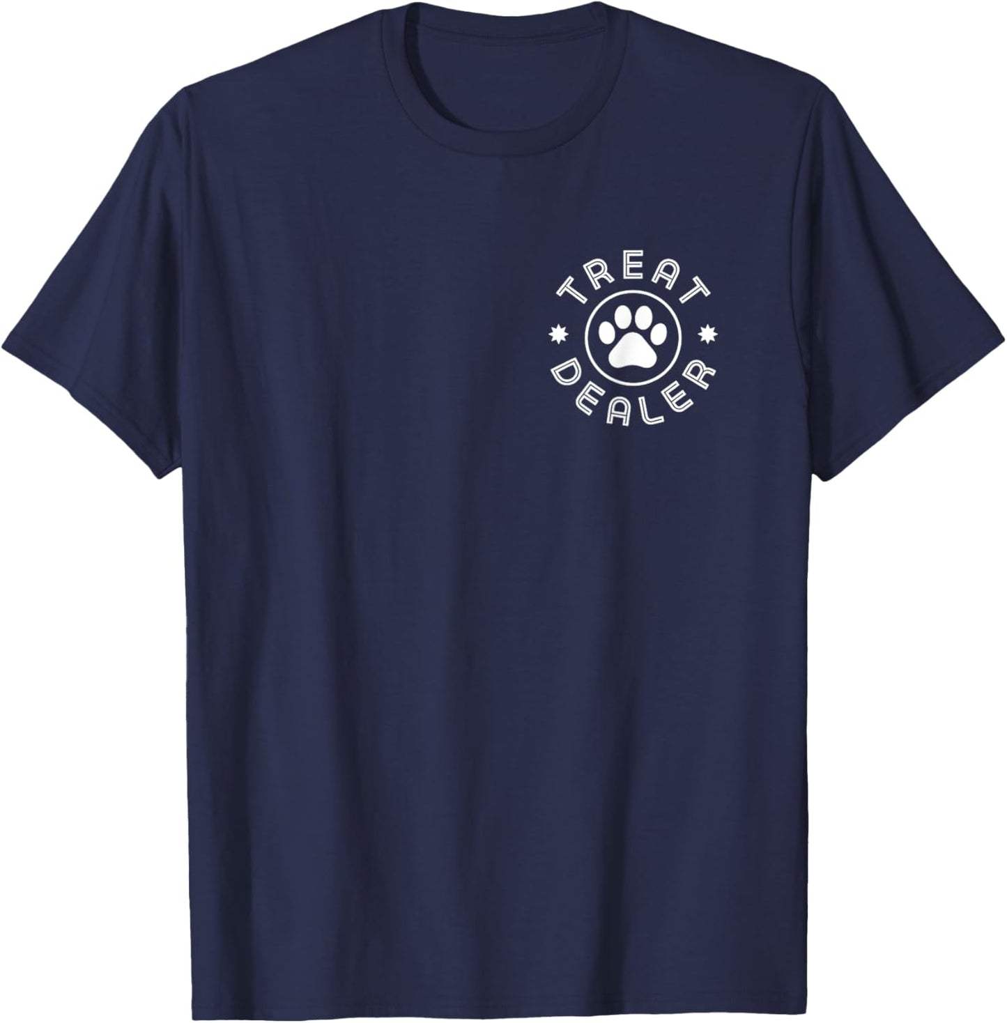 Treat Dealer Dog Lover gifts Minimal Paw Print Pet Owner T-Shirt - T-Shirt | Navy