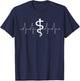 Medical Professionals Heartbeat Rod of Asclepius T-Shirt - T-Shirt | Navy