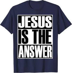 Christerest: Jesus Is Still The Answer Christian T-Shirt - T-Shirt | Navy