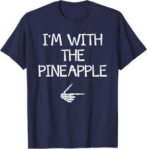 I'm With The Pineapple Halloween Costume Couples Matching T-Shirt - T-Shirt | Navy