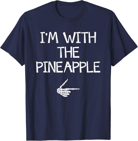 I'm With The Pineapple Halloween Costume Couples Matching T-Shirt - T-Shirt | Navy