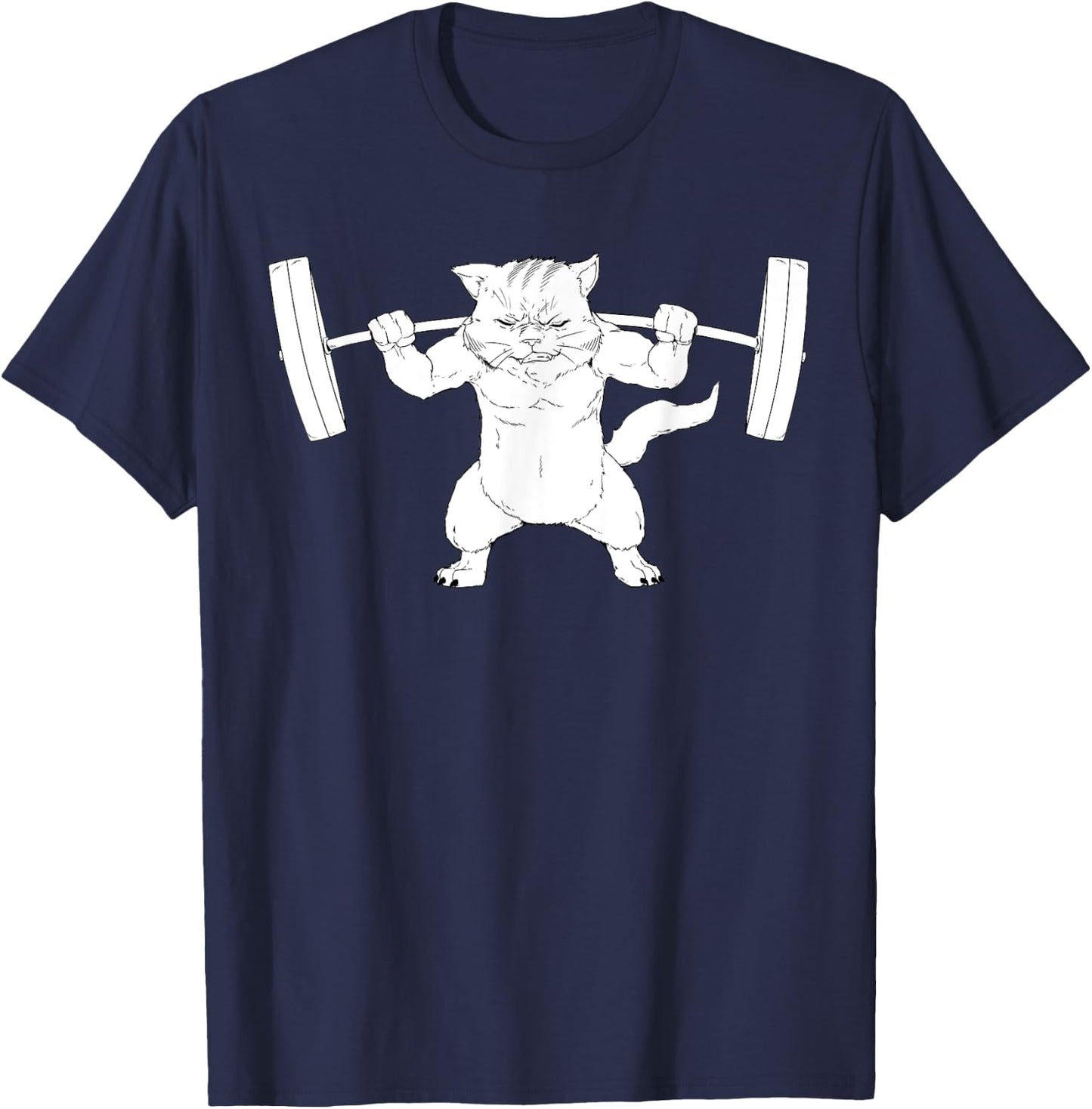 Cat Squat Powerlifting Women Girls Kids T-Shirt - T-Shirt | Navy