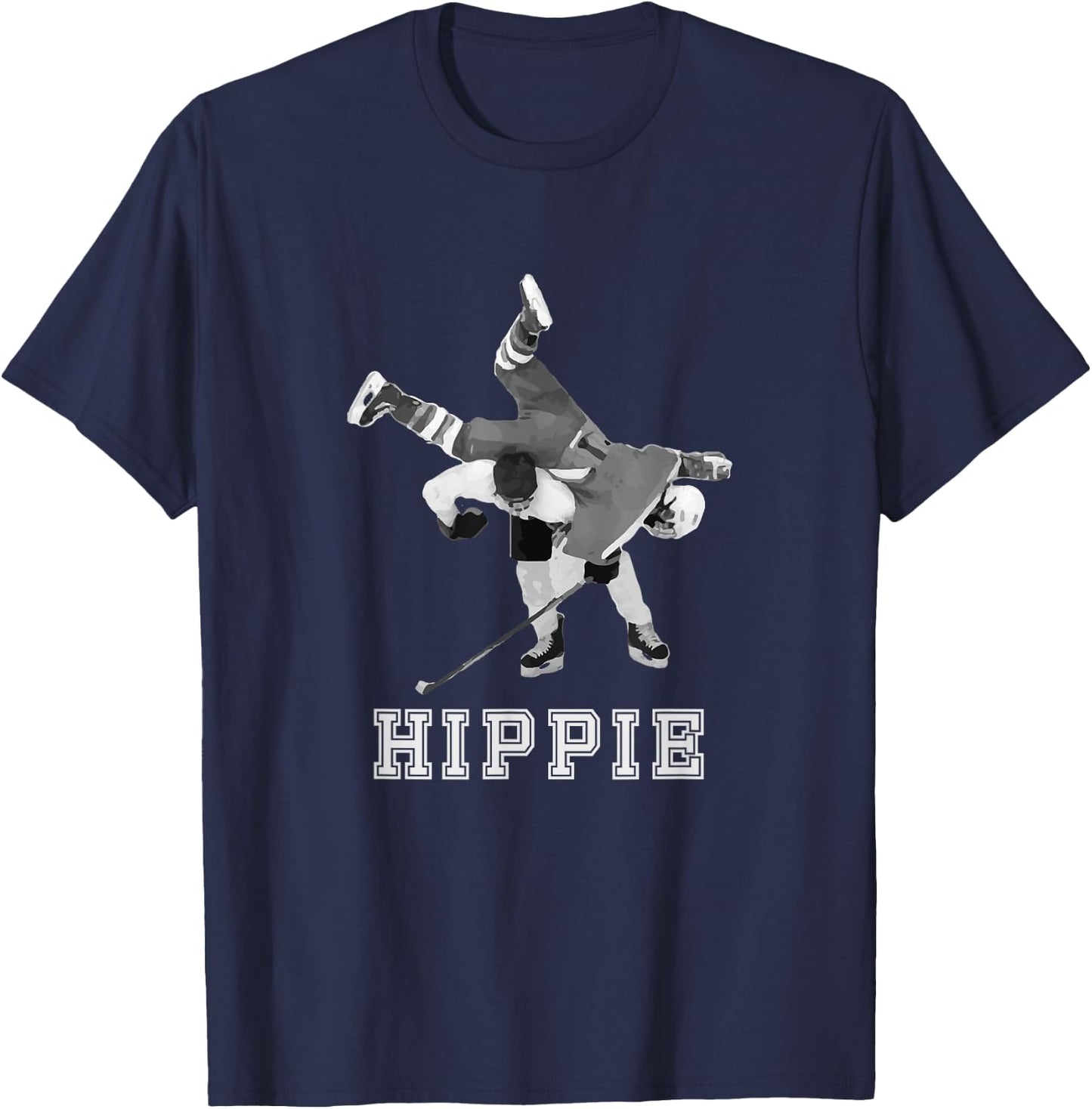 Hippie Hip Check Hockey T-Shirt - T-Shirt | Navy