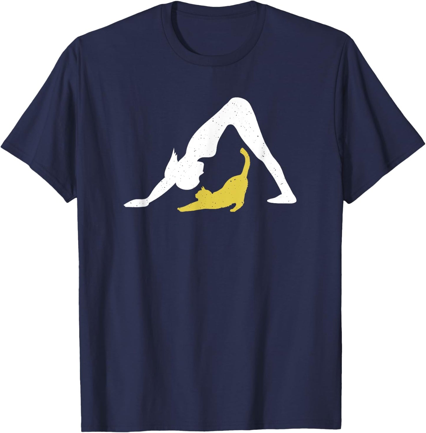 Cat Yoga Downward Dog Pose w Downward Cat T Shirt T-Shirt - T-Shirt | Navy
