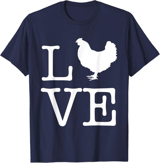 I Love Chickens Funny Chicken Lover Kids Gift T-Shirt - T-Shirt | Navy
