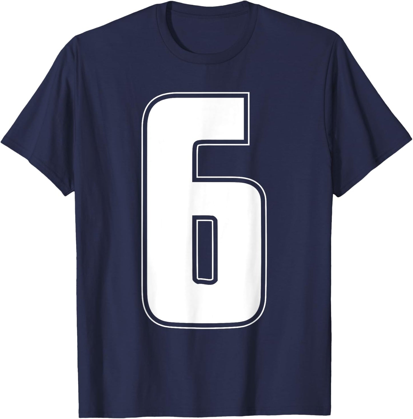 Halloween Group Costume #6 Sports Jersey Number 6 shirt T-Shirt - T-Shirt | Navy