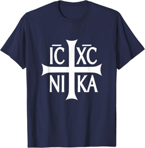 IC XC NIKA Cross Eastern Christian Greek Shirt T-Shirt - T-Shirt | Navy