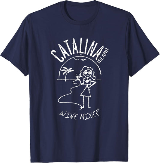 Catalina Island Wine Mixer Souvenir T-Shirt - T-Shirt | Navy