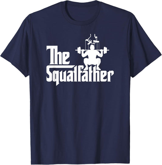 The Squatfather Workout Shirt Women Funny Weight Gym T-Shirt - T-Shirt | Navy