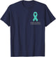 Teal Ribbon Minimalist Shirt Food Allergy Awareness T-Shirt - T-Shirt | Navy