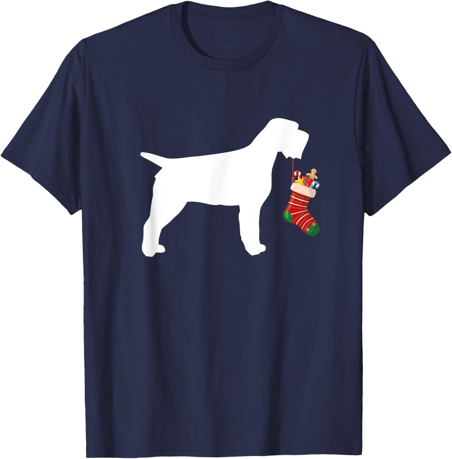 Wirehaired Pointing Griffon Christmas Stocking Stuffer Dog Men Women Kids T-Shirt - T-Shirt | Navy