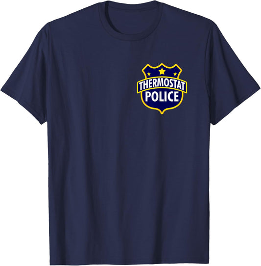 Thermostat Police Pocket Funny Dad's Birthday Father's Day T-Shirt - T-Shirt | Navy