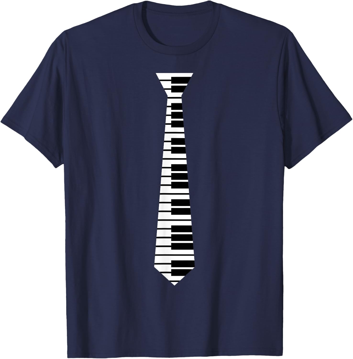 Piano Neck Tie Funny Humorous Keyboard Music Player Fun Gift T-Shirt - T-Shirt | Navy