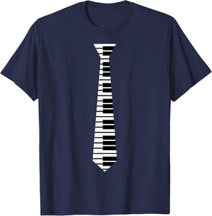Piano Neck Tie Funny Humorous Keyboard Music Player Fun Gift T-Shirt - T-Shirt | Navy