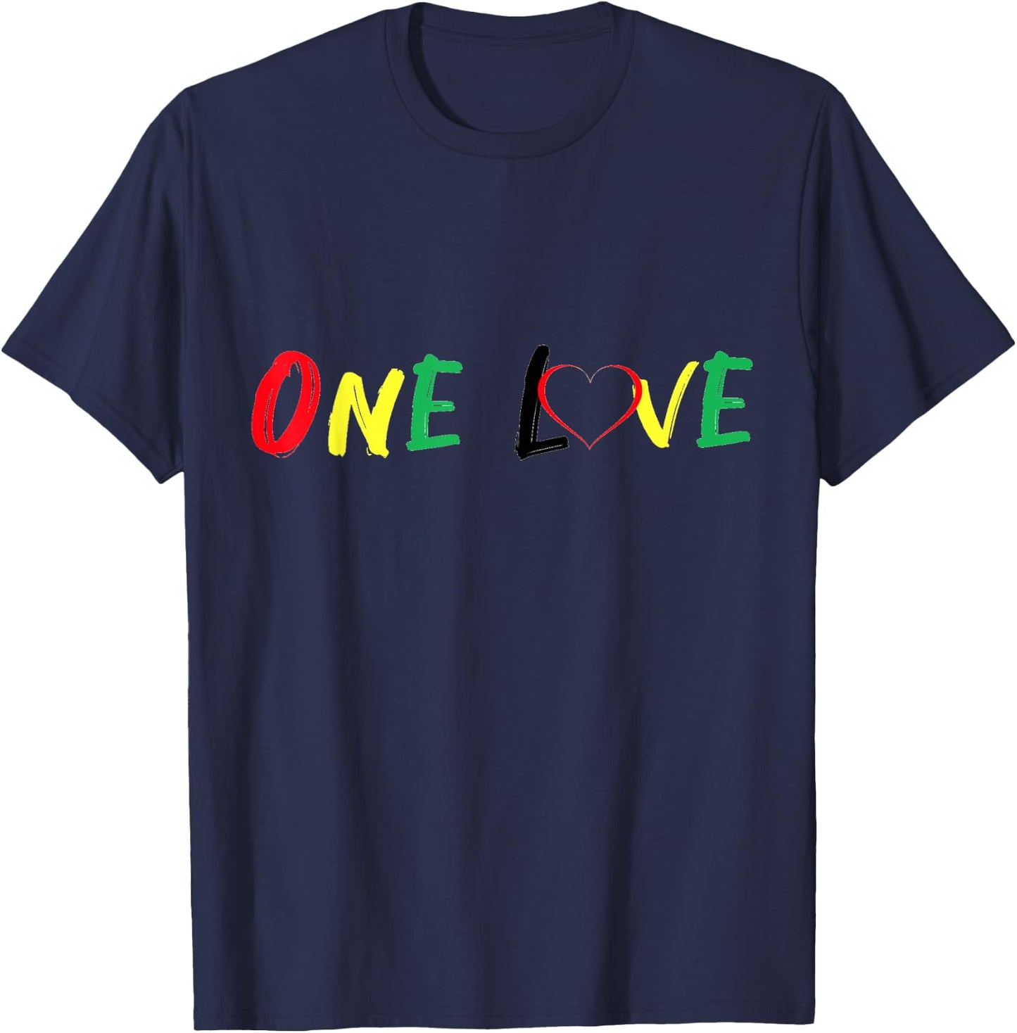 Reggae Rasta Lion Design Rastafari Jamaica Vibes Graphic T-Shirt - T-Shirt | Navy