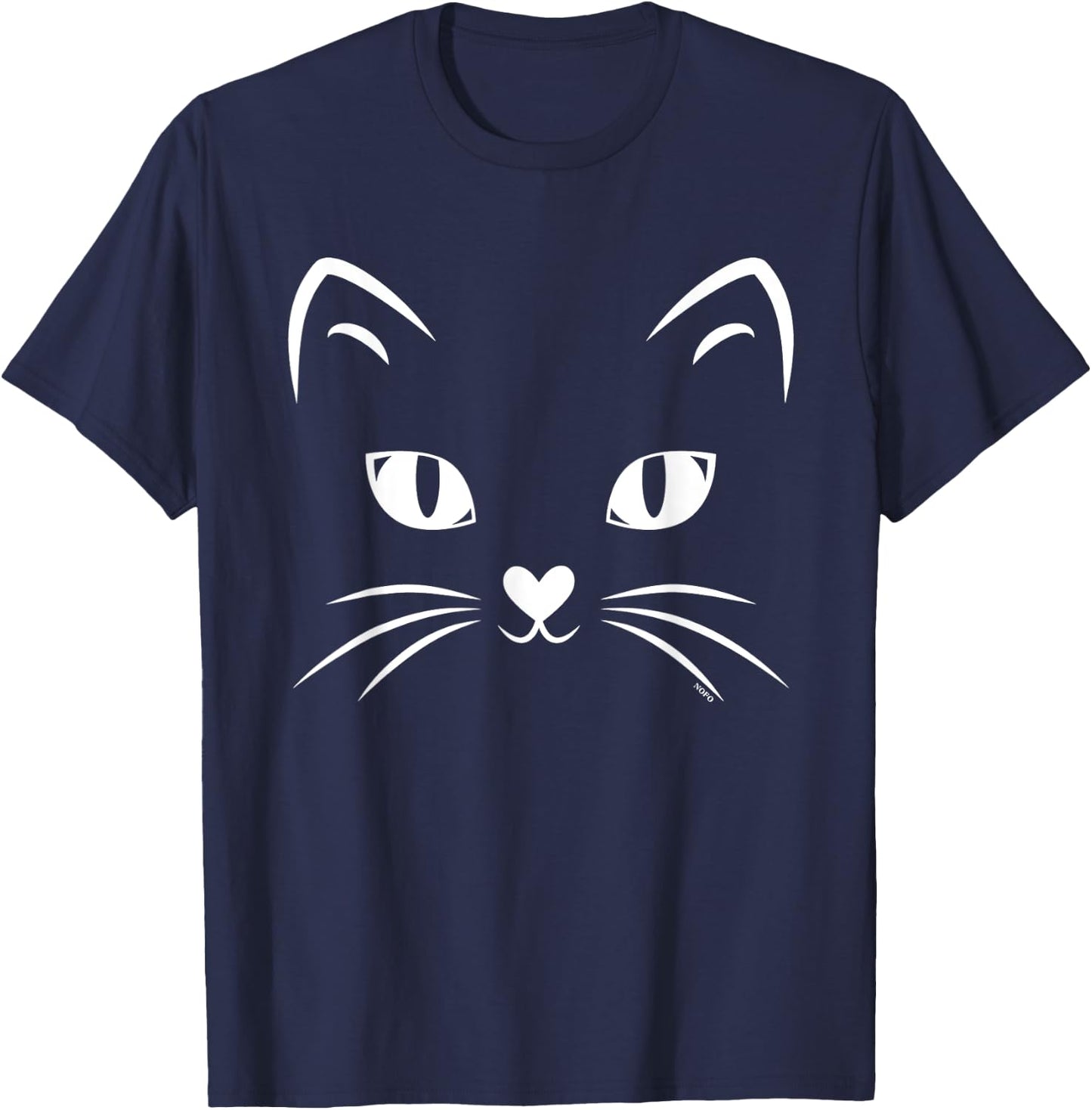 Cat Face, Black Cat, Halloween Costume T-Shirt - T-Shirt | Navy