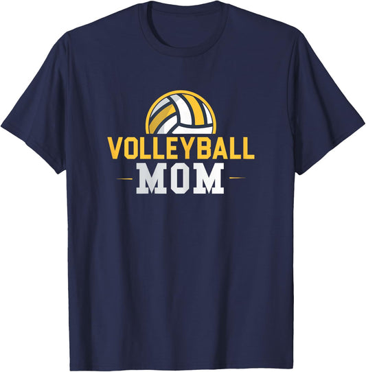 Volleyball Mom Funny Sports Coach Proud Mama Mother's Day T-Shirt - T-Shirt | Navy