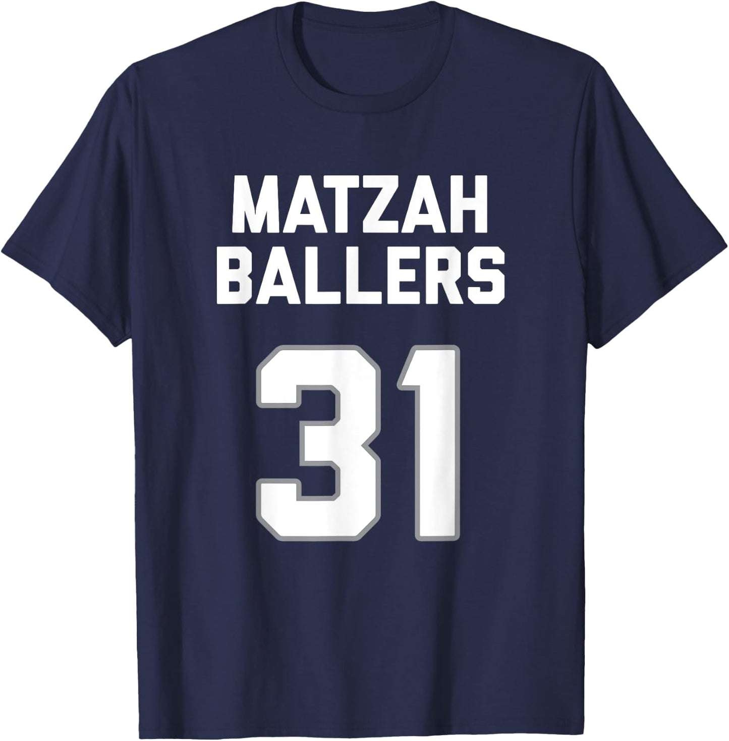 Matzah Baller 31 Funny Jewish Matzo Ball Pun Basketball Team T-Shirt - T-Shirt | Navy