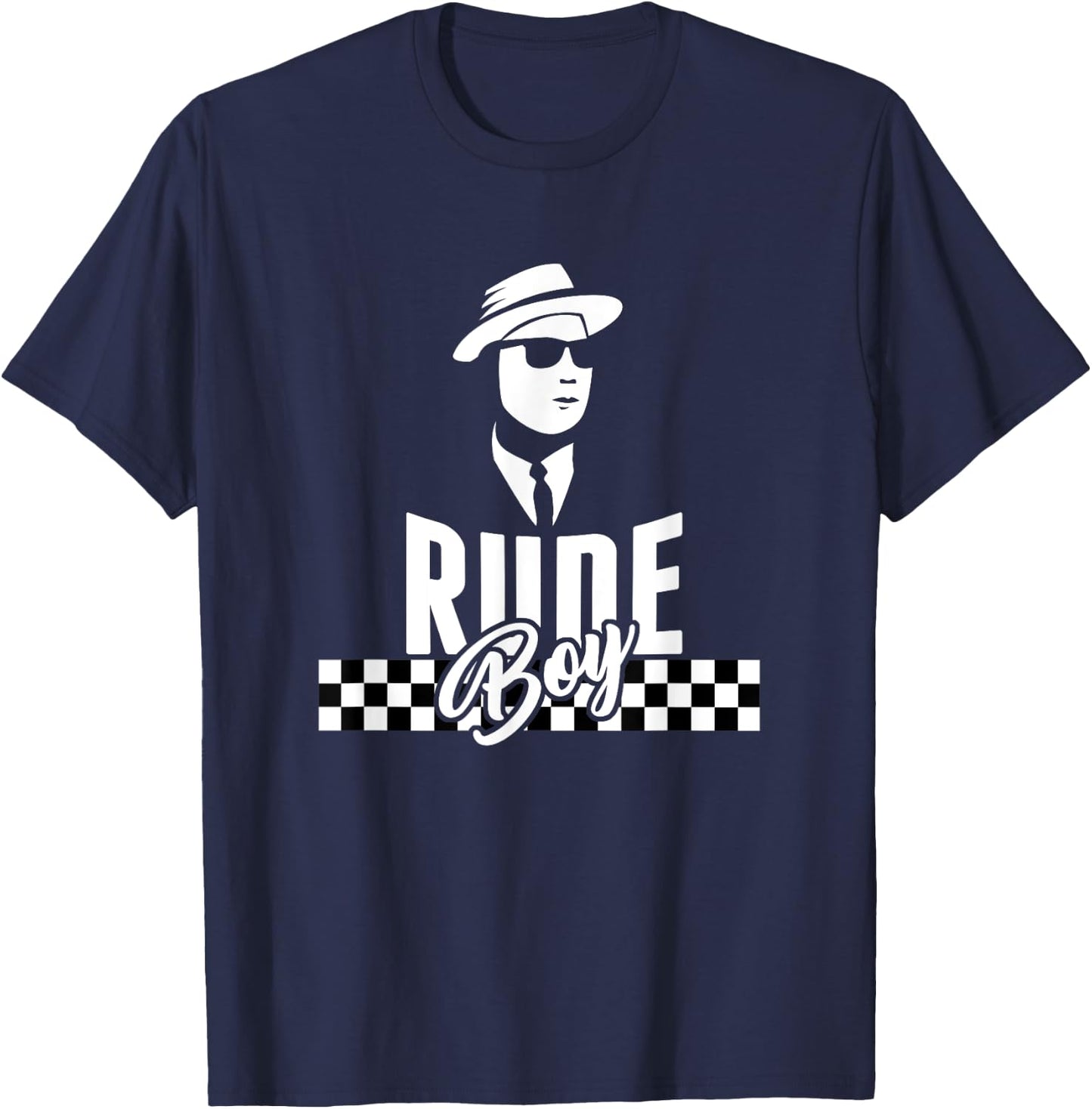 Ska Rude Boy Reggae Two Tone checkered music | gift T-Shirt - T-Shirt | Navy