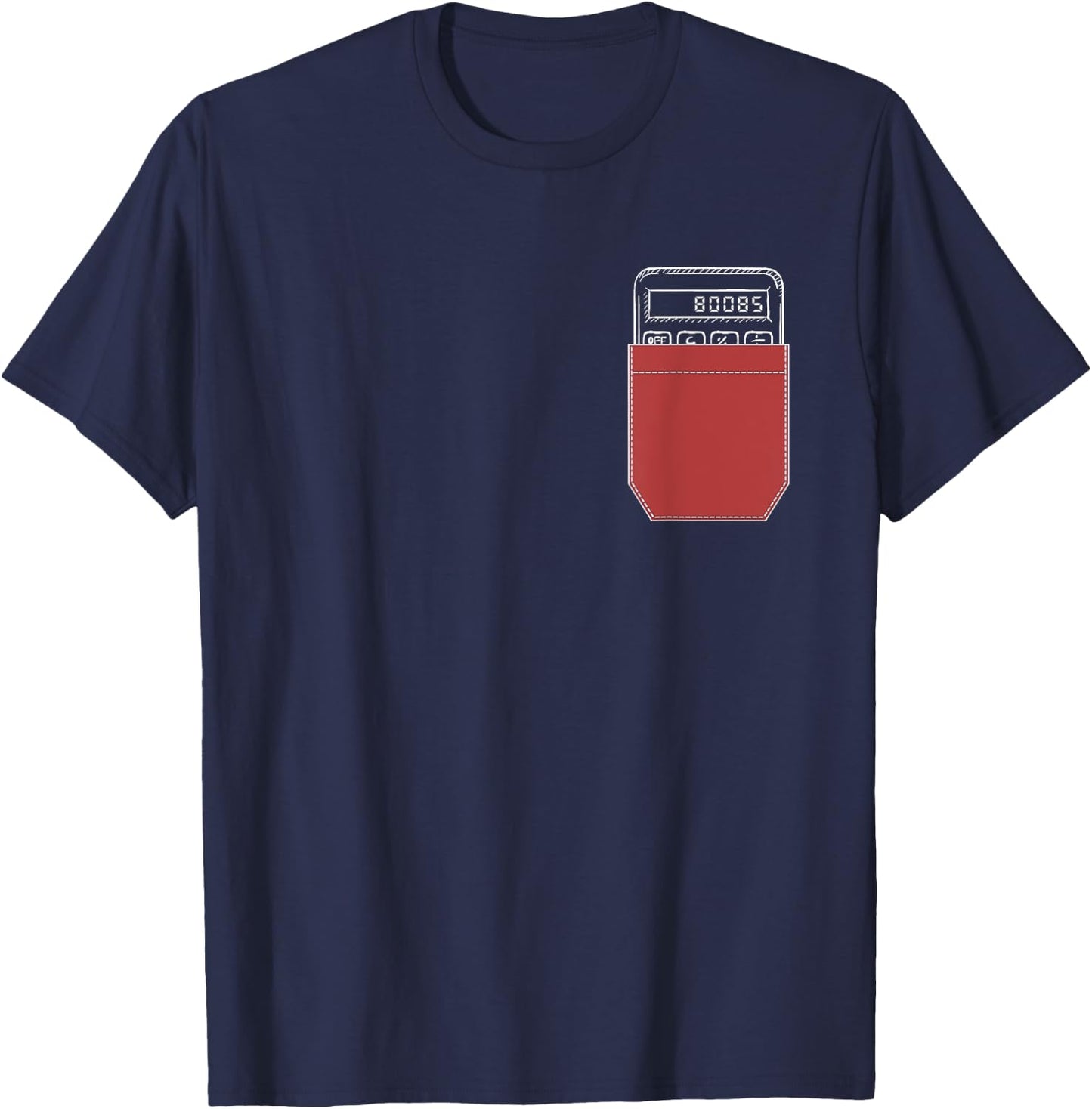 Pocket Calculator 80085 Funny Retro T-Shirt - T-Shirt | Navy