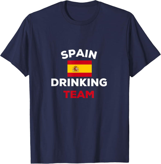 Spain Spanish Drinking Team Beer Flag Country Alcohol Party T-Shirt - T-Shirt | Navy